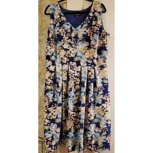 2/$30 Sleeveless "Watercolor" Flowers A-line Dress
